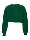 Crop Top Roundneck Long Sleeve T-Shirt Green - GOLDEN GOOSE - BALAAN 3