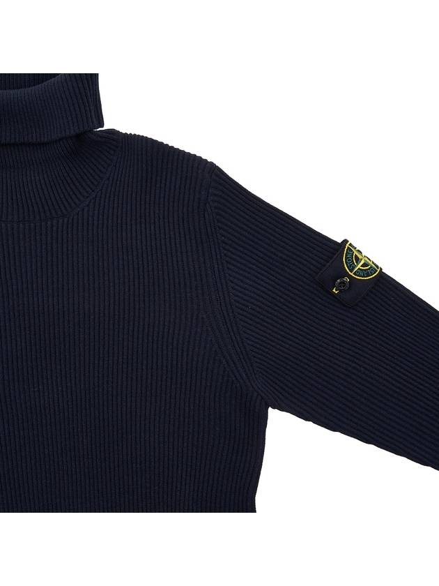 Wappen Patch Wool Turtleneck  Navy - STONE ISLAND - BALAAN 5