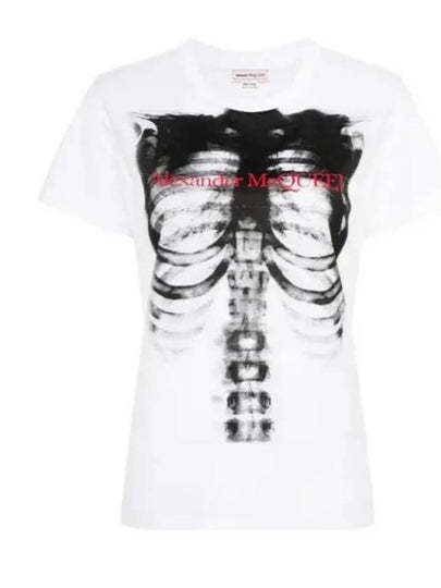 Ribcage Printed Short Sleeve T-Shirt White - ALEXANDER MCQUEEN - BALAAN 2