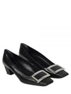 Women's Buckle Patent Leather 45mm Square Toe Pumps Heels Black - ROGER VIVIER - BALAAN 2