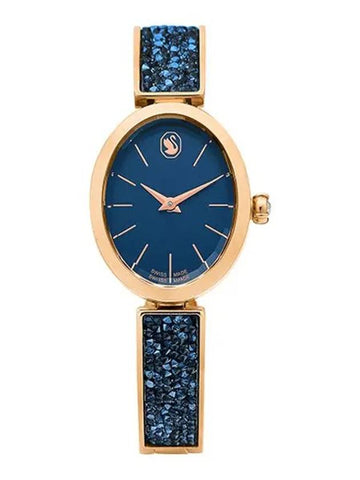 Women's Crystal Rock Oval Metal Watch Blue - SWAROVSKI - BALAAN 1