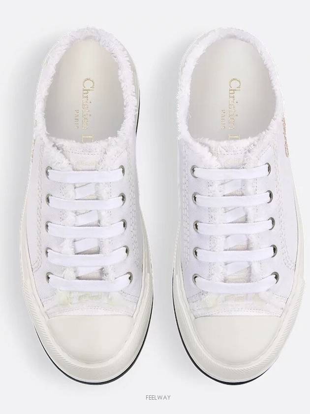 Walk'n Platform Cotton Canvas Low Top Sneakers White - DIOR - BALAAN 4