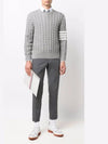 Diagonal Armband Cable Knit Top Grey - THOM BROWNE - BALAAN 5