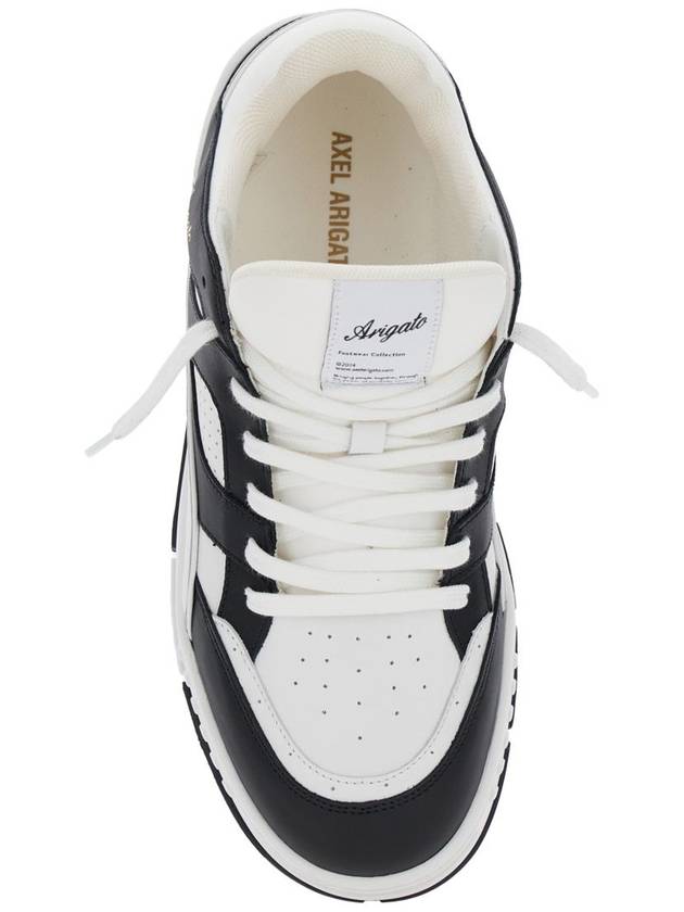 'Area Lo' Black And White Low Top Sneakers With Laminated Leather In Leather Blend Man - AXEL ARIGATO - BALAAN 4