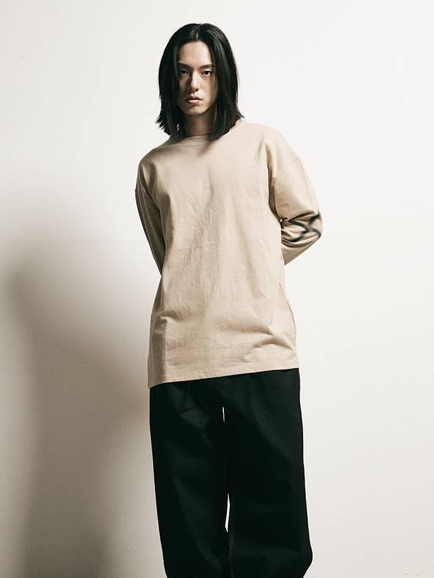 Cross F long sleeve t-shirt beige - FFEFF STUDIO - BALAAN 1