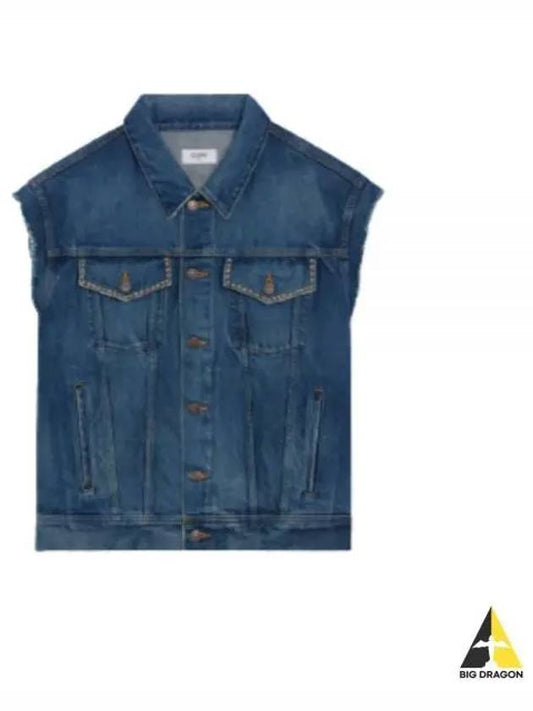 Trucker Denim Jacket Blue - CELINE - BALAAN 2