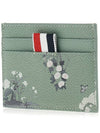 Flower Print Single Card Wallet Light Green - THOM BROWNE - BALAAN 3