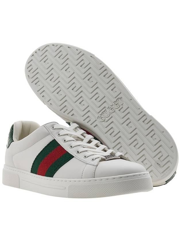 Ace Web Leather Low Top Sneakers White - GUCCI - BALAAN 6