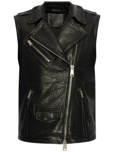 AllSaints Leather Vest Billie, Women's, Black - ALLSAINTS - BALAAN 1