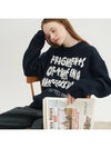 Timeless jacquard lettering knit navy white - BLONDNINE - BALAAN 7