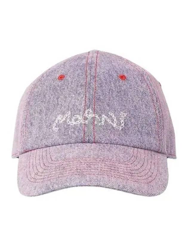 Embroidered Logo Denim Ball Cap Purple - MARNI - BALAAN 2