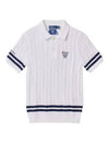 W Wimbledon Classic Cable Short Sleeve Sweater White - POLO RALPH LAUREN - BALAAN 2