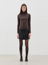 Soft turtleneck neck polar t shirt brown - LESEIZIEME - BALAAN 4