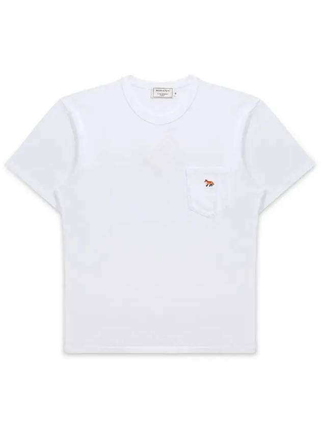 Baby Fox Patch Pocket Short Sleeve T-Shirt White - MAISON KITSUNE - BALAAN 3