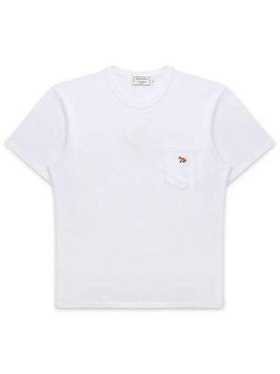 Baby Fox Patch Pocket Short Sleeve T-Shirt White - MAISON KITSUNE - BALAAN 2