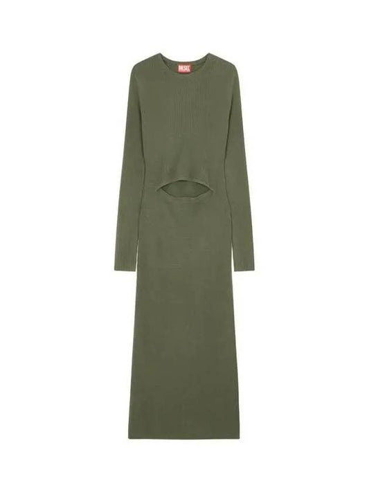 Women's ribbed cutout knit dress green 270975 - DIESEL - BALAAN 1