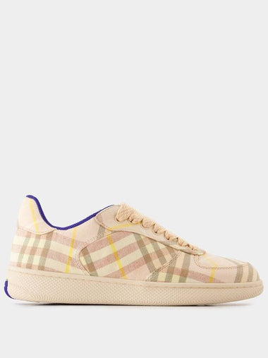 Terrace Chk Sneakers - Burberry - Linen - Pink - BURBERRY - BALAAN 1