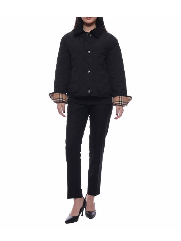 Striped point cropped quilted jacket black - BURBERRY - BALAAN 4