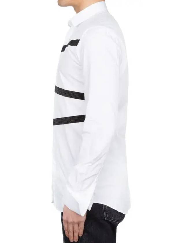 Diagonal stripe embroidery white shirt 648S - NEIL BARRETT - BALAAN 4