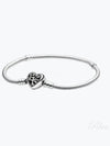 Women's Moments Family Tree Heart Clasp Snake Chain Bracelet Black Silver - PANDORA - BALAAN 2