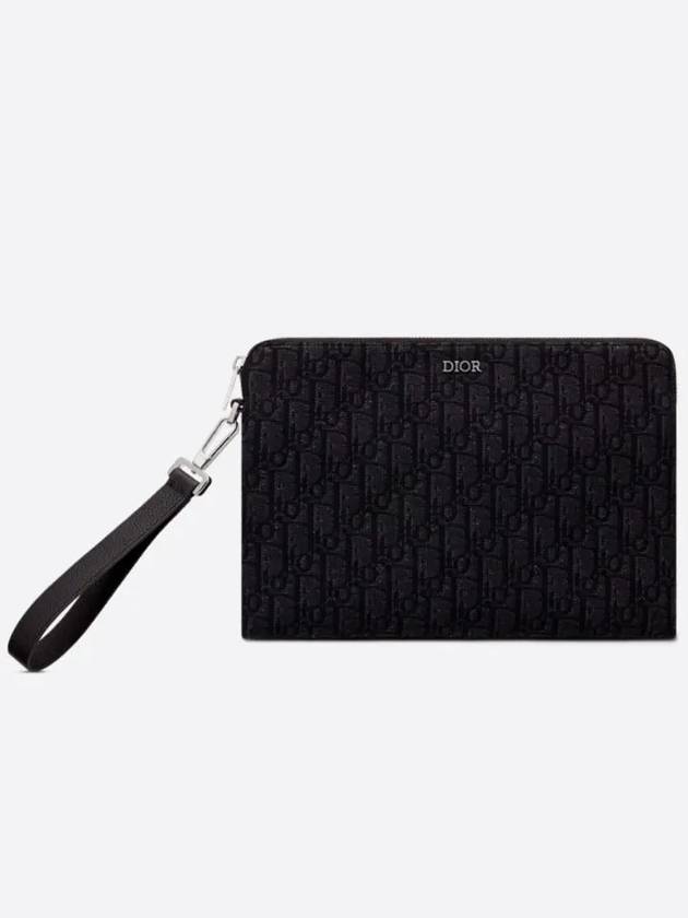 Oblique Jacquard Strap Clutch Bag Black - DIOR - BALAAN 6