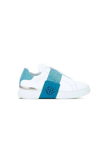 Week 20% coupon 10% women's three-dimensional logo low-top sneakers light blue - PHILIPP PLEIN - BALAAN 1