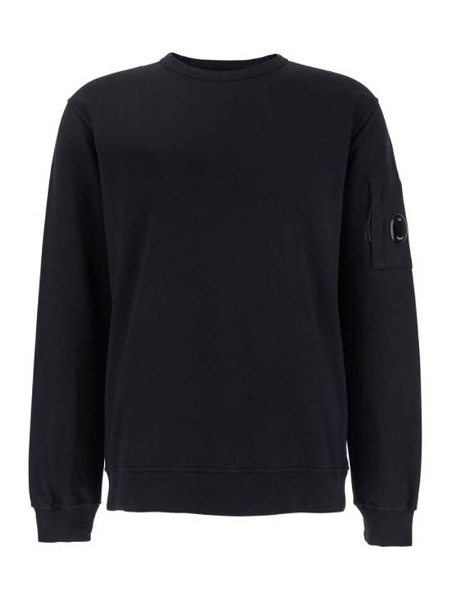 Men's Lens Wafen Light Fleece Sweatshirt Black - CP COMPANY - BALAAN 2