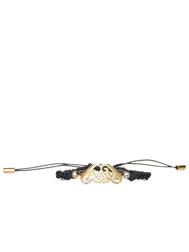 Logo Plaque Bracelet Black - ALEXANDER MCQUEEN - BALAAN 3