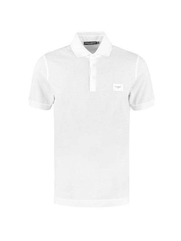 Men's Logo Patch PK Shirt White - DOLCE&GABBANA - BALAAN 1