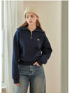 Women's Snuggle Half Zip-up Sweatshirt Navy - MICANE - BALAAN 6