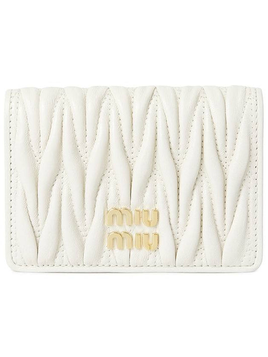 Matelasse Nappa Leather Card Wallet White - MIU MIU - BALAAN 2