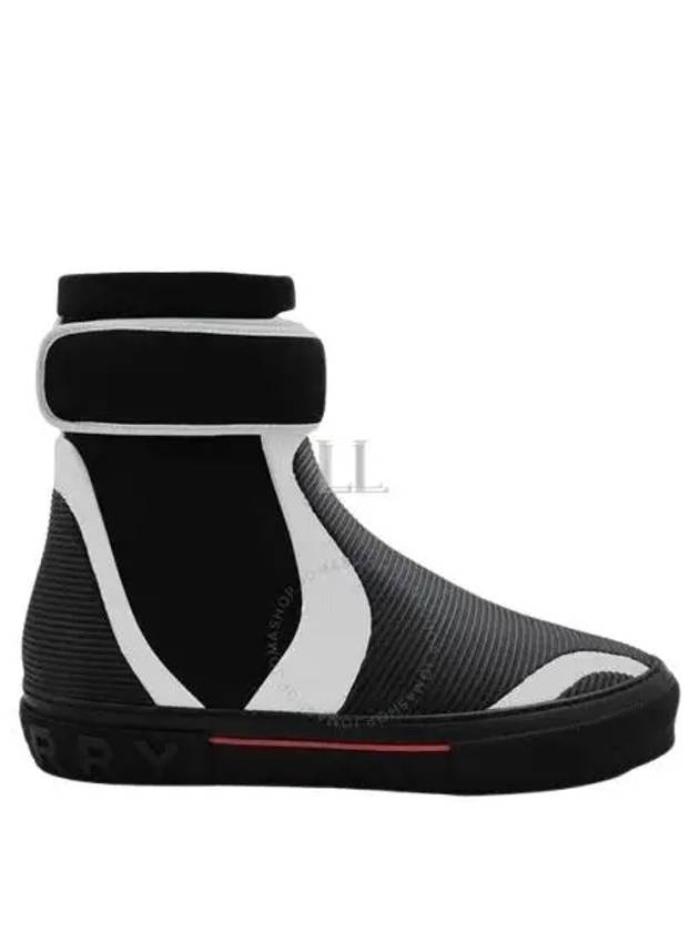 Stretch High Top Sneakers Black - BURBERRY - BALAAN 2