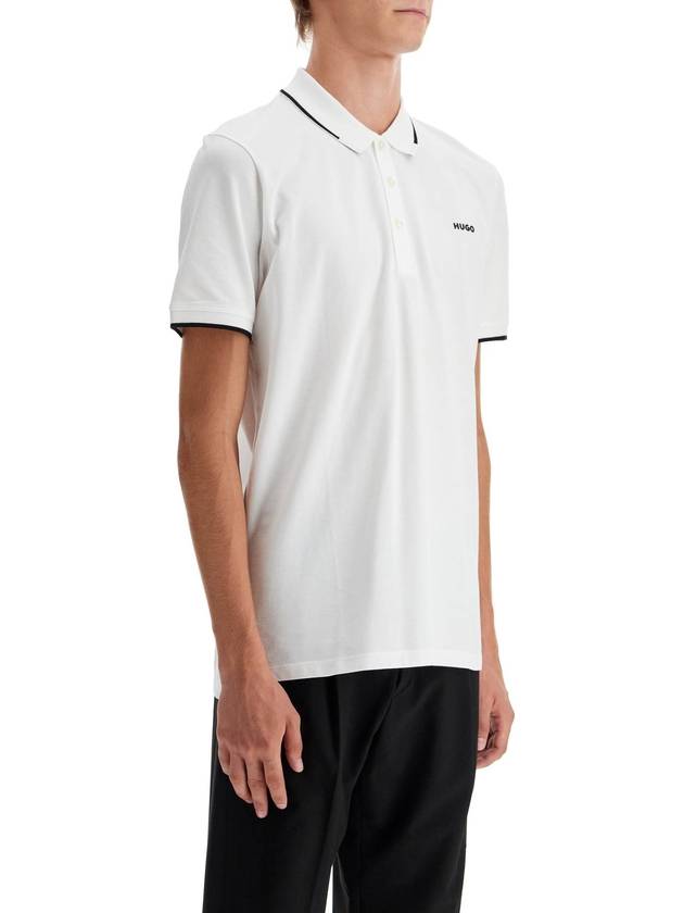 Chest Logo Print Short Sleeve Polo Shirt White - HUGO BOSS - BALAAN 3