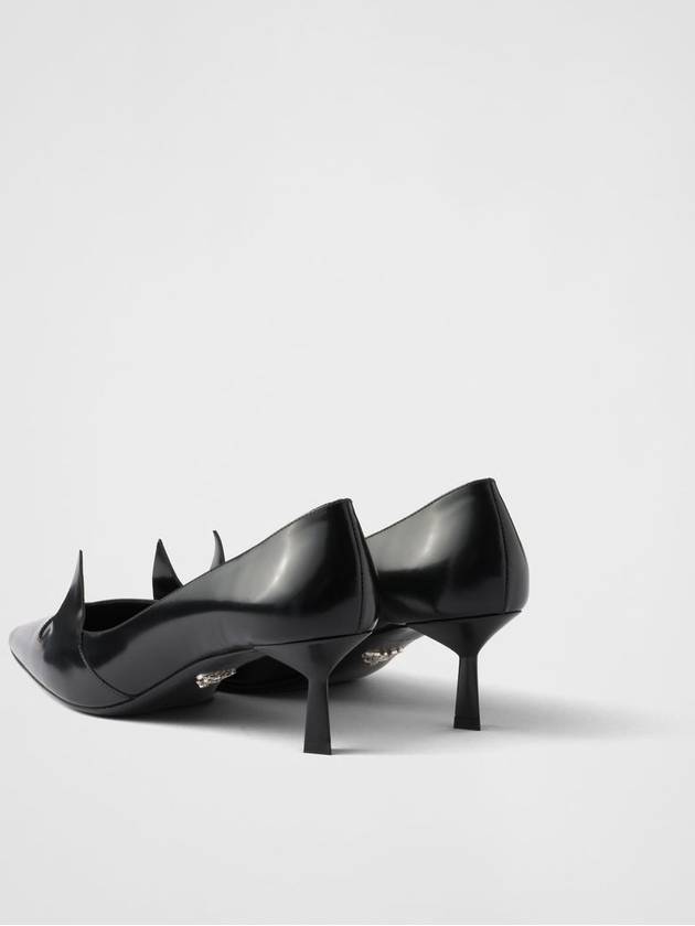 Two-Tone Brushed Leather Pumps Black - PRADA - BALAAN 6