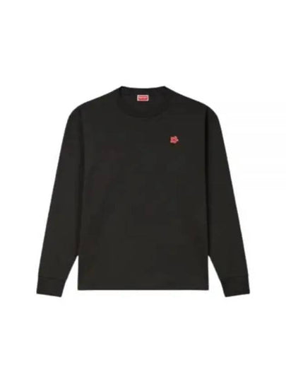 Boke Flower Embroidery Cotton Long Sleeve T-Shirt Black - KENZO - BALAAN 2