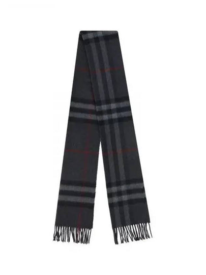 Check Cashmere Scarf Charcoal - BURBERRY - BALAAN 2