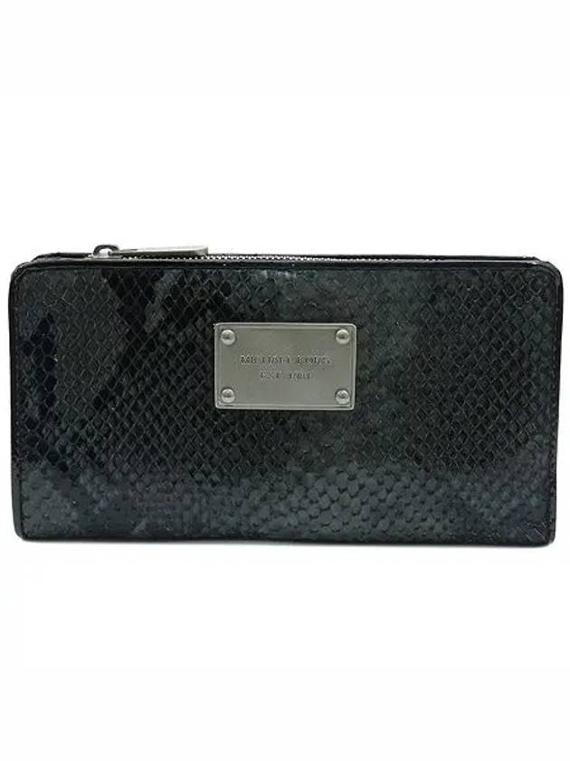 MMCA02C Python pattern silver square plate logo decoration long wallet - MICHAEL KORS - BALAAN 2