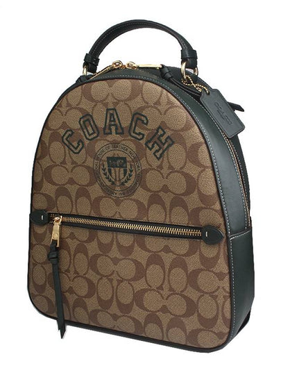 brown logo pattern backpack - COACH - BALAAN 2