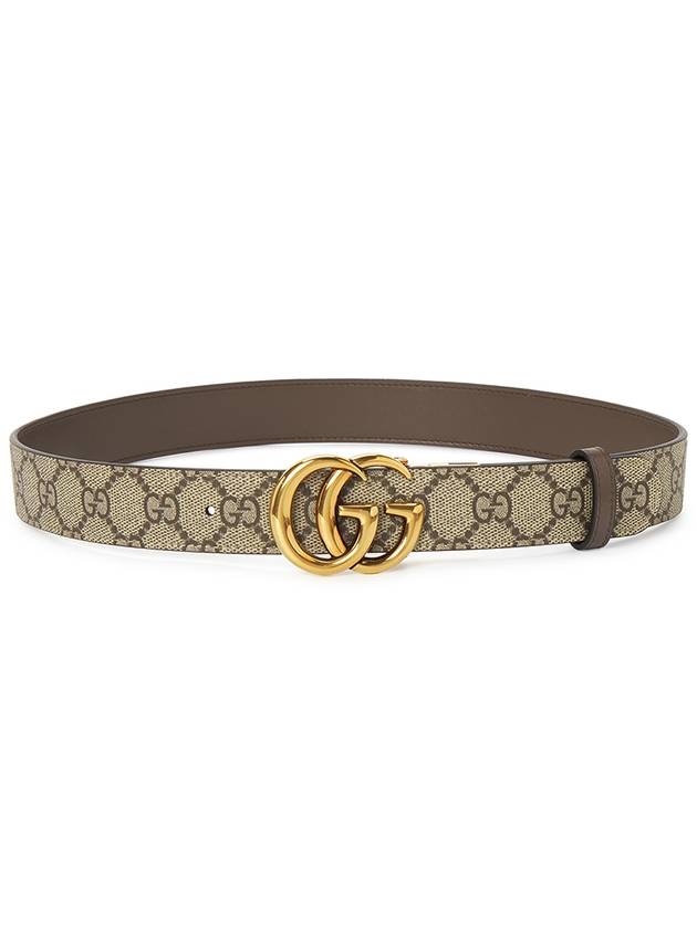 GG Marmont Supreme Canvas Leather Reversible Belt Beige Brown - GUCCI - BALAAN 4