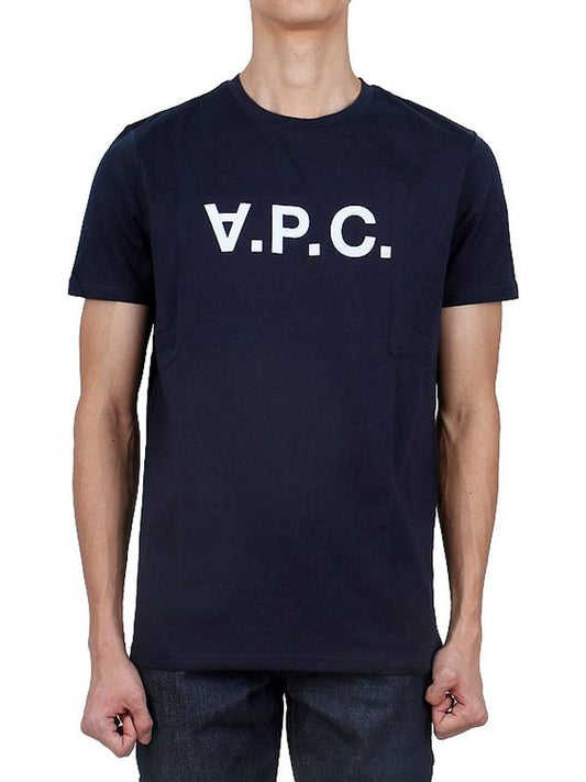 VPC Logo Organic Cotton Short Sleeve T-Shirt Navy - A.P.C. - BALAAN 2