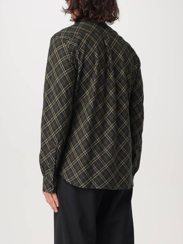 B Shield Embroidered Check Cotton Long Sleeve Shirt Shadow - BURBERRY - BALAAN 4