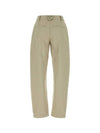 Cotton Twill Straight Pants Beige - BOTTEGA VENETA - BALAAN 3