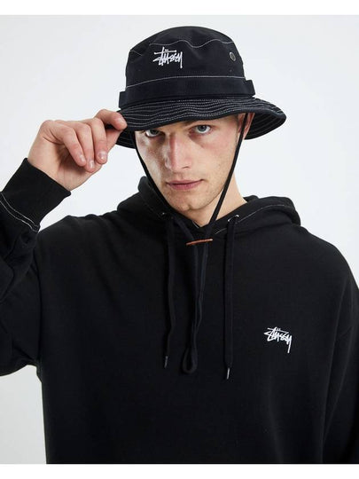 Contrast Topstitching Boonie Hat Black - STUSSY - BALAAN 2