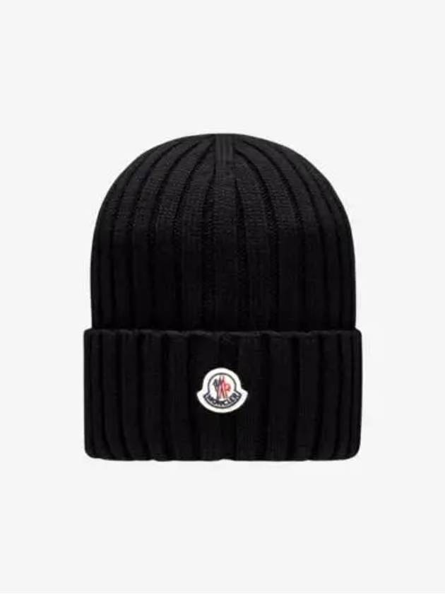 logo patch wool beanie 3B00036 A9327 999 - MONCLER - BALAAN 2