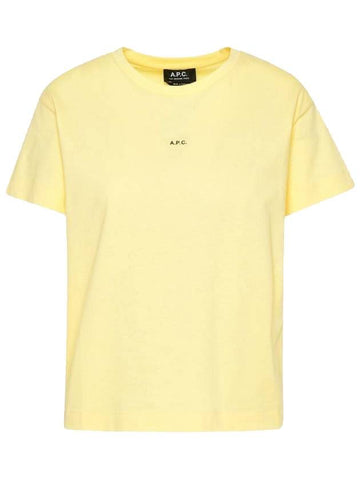 Jade Logo Short Sleeve T-Shirt Yellow - A.P.C. - BALAAN 1