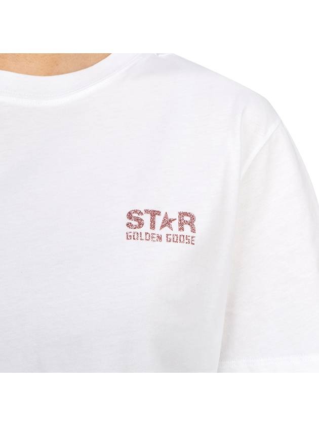 Glitter Star Logo Short Sleeve T-Shirt Pink White - GOLDEN GOOSE - BALAAN 9