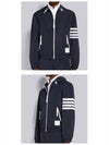 Men's Diagonal Ripstop Mesh Hooded Jacket Navy - THOM BROWNE - BALAAN 5