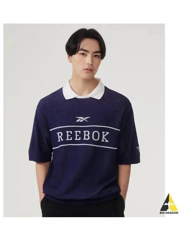 Vector short sleeve knit collar tie dark navy - REEBOK - BALAAN 1