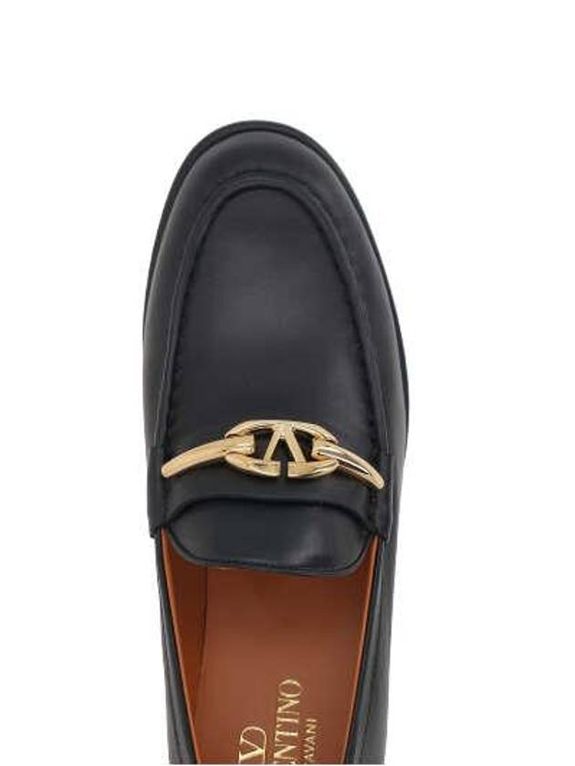 V Logo Signature Calfskin Loafers Black - VALENTINO - BALAAN 5