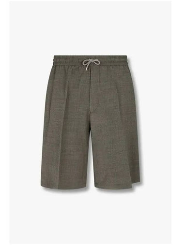 Drawstring wool seersucker shorts dark gray - PAUL SMITH - BALAAN 1